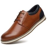 Zapatos Comodos Oxford de Cordones para Hombre – Zapatos Formal Derby Cuero de Imitación Hombre, Conveniente para Todas Las Estaciones SS001-CAMEI-42.